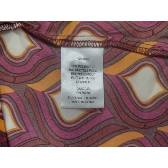 Retro Geometric Print Long Sleeve Cupcake and Paisley Wrap Blouse, NWT - Picture 5 of 8